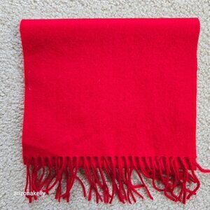 NWOT Cashmere Red Fringe Scarf Uniqlo